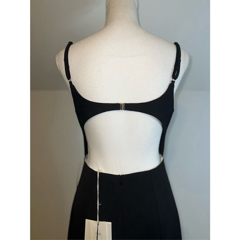 Anthropologie Chic Black Sexy Scoop-Neck Midi Party Dress 4 - Picture 9 of 11